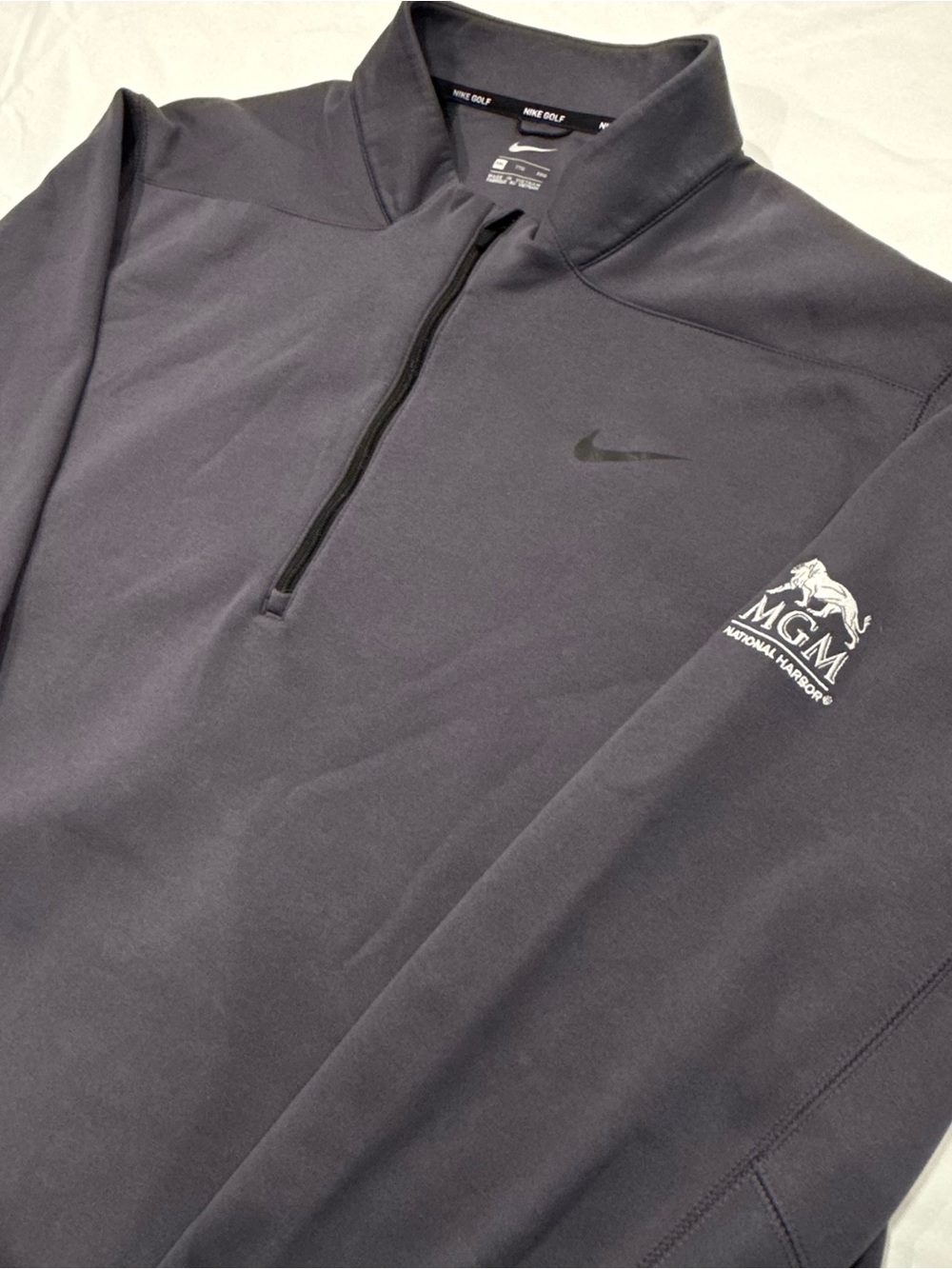 Nike X MGM Pullover Mens XXL Gray Purple 1/4 Zip Long Sleeve Fleece 932350-015